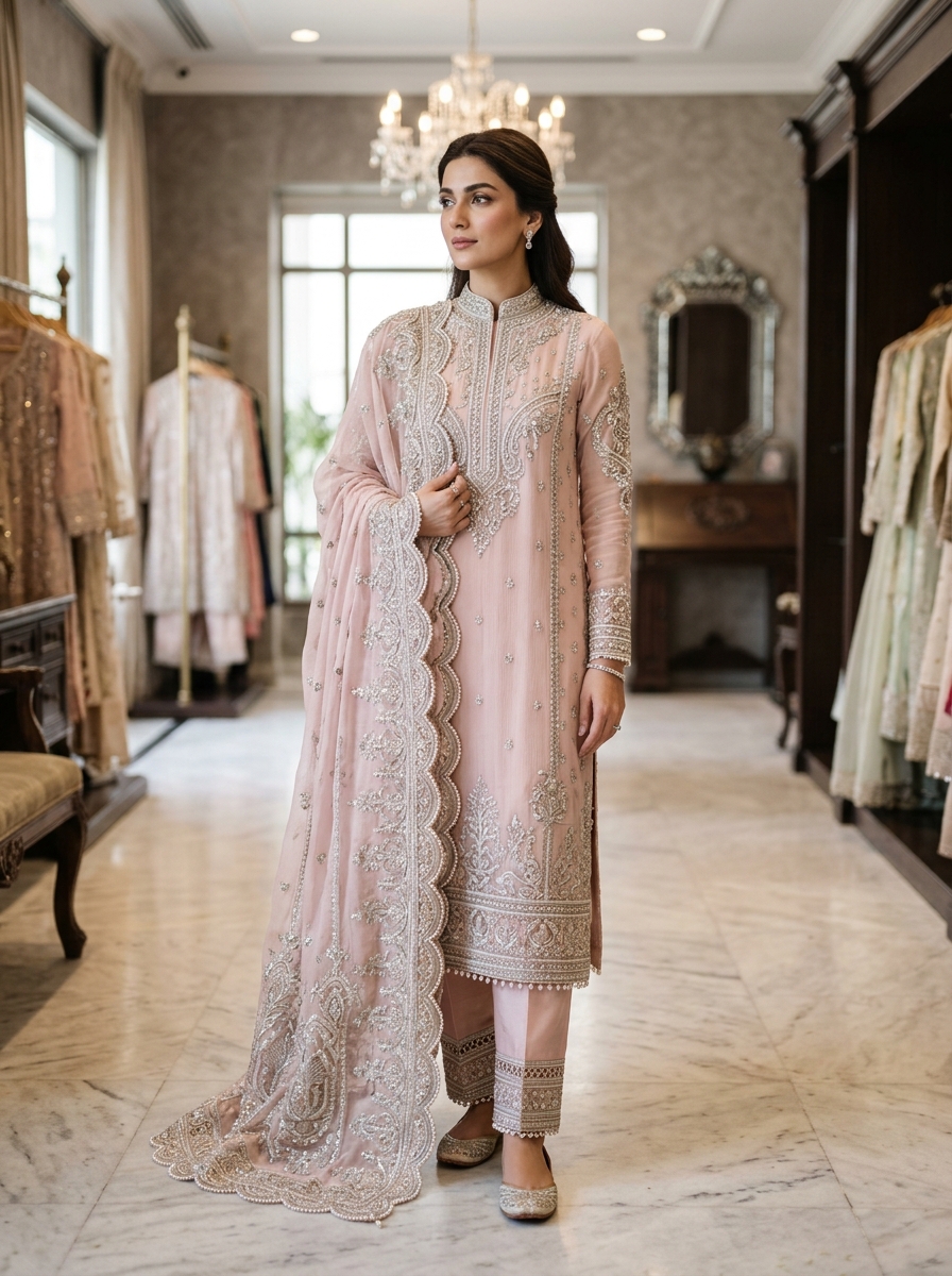 Zarmeen Luxury Chiffon Embroidered Shalwar Kameez