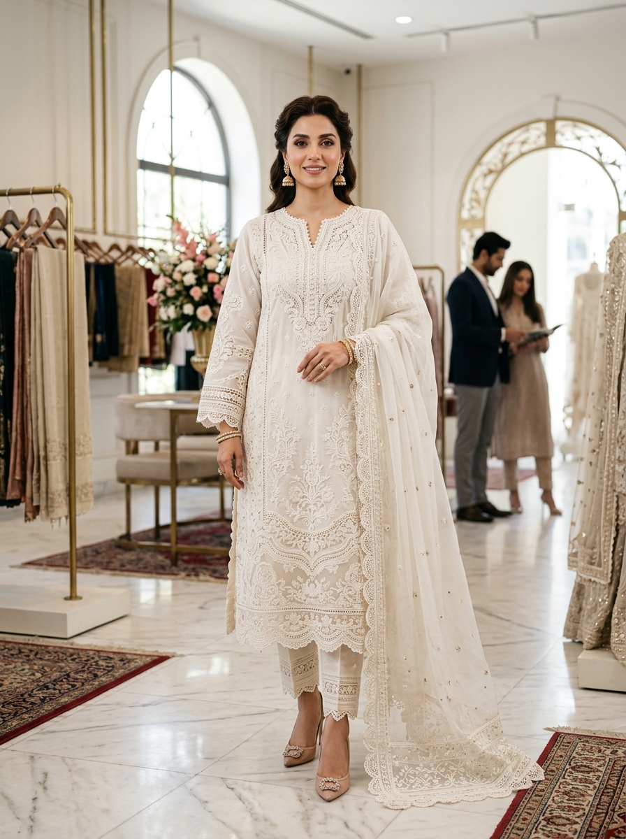 Multani Chikankari Hand-Embroidered Shalwar Kameez